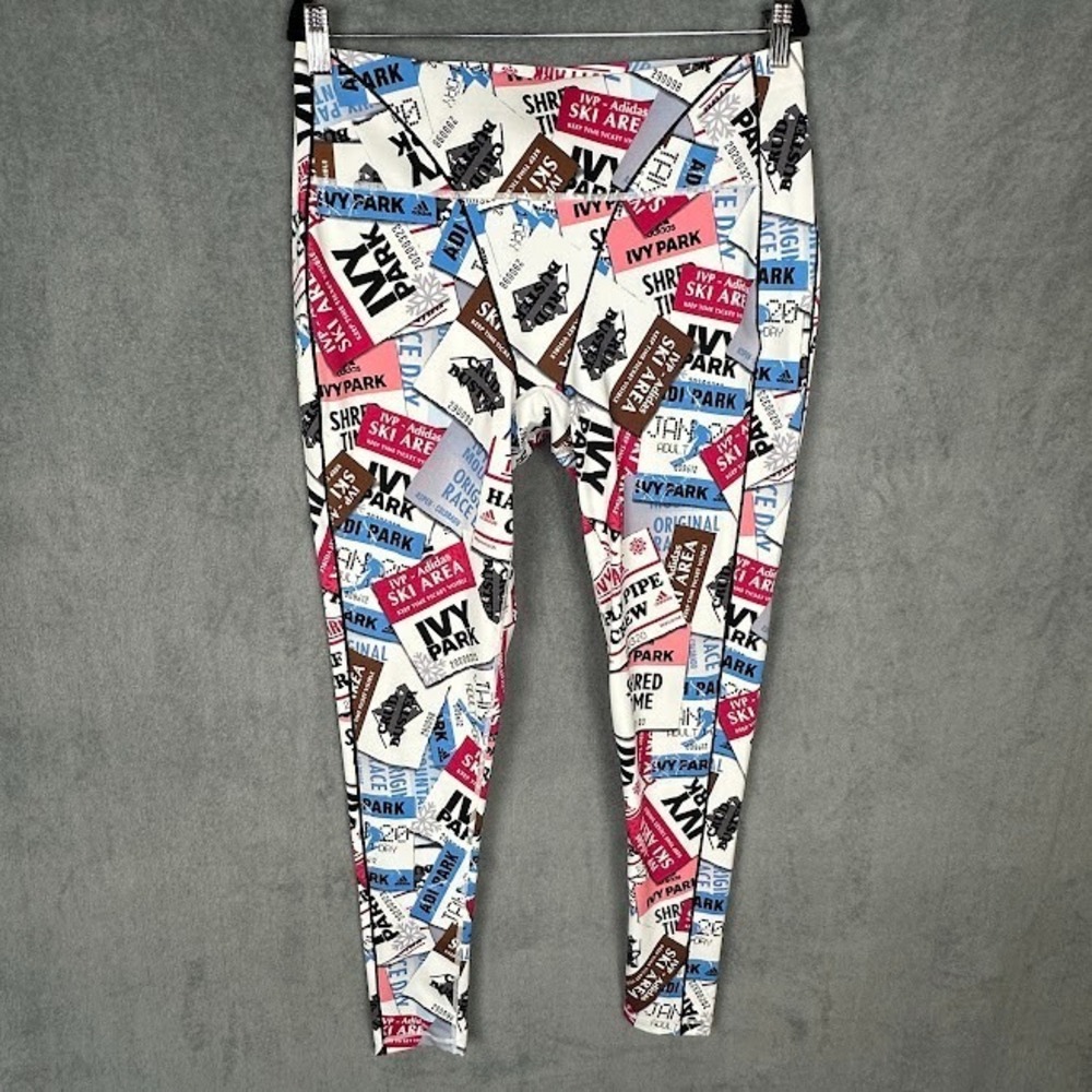 Ivy Park Adidas Leggings Womens 1X White Ski Tag Workout Gym Yoga Stretch